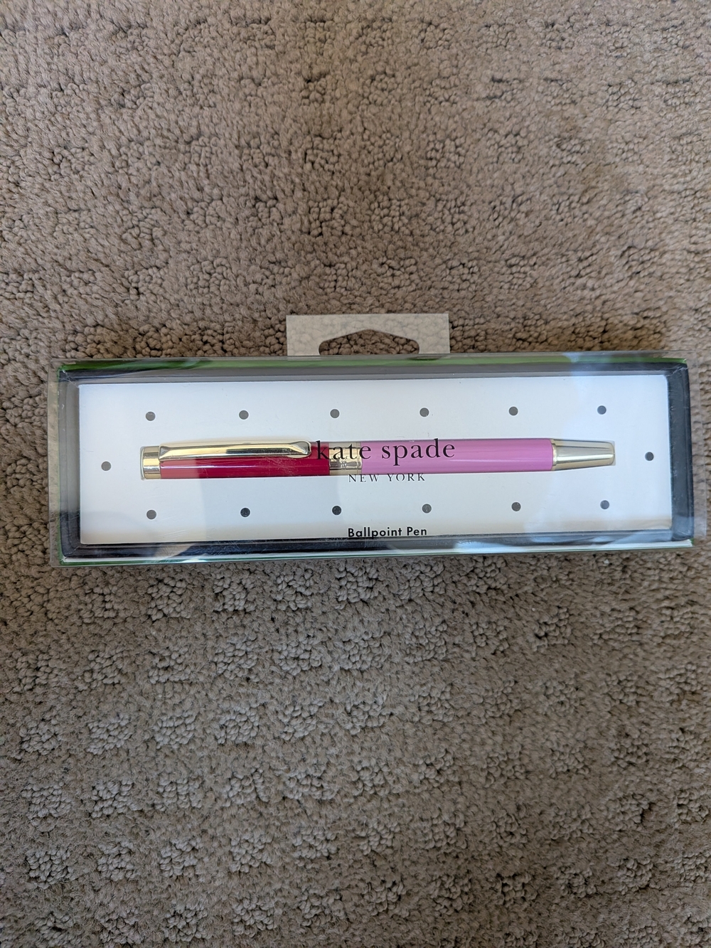 Kate Spade New York Red & Pink Colorblock Ballpoint Pen — NEW, Sealed